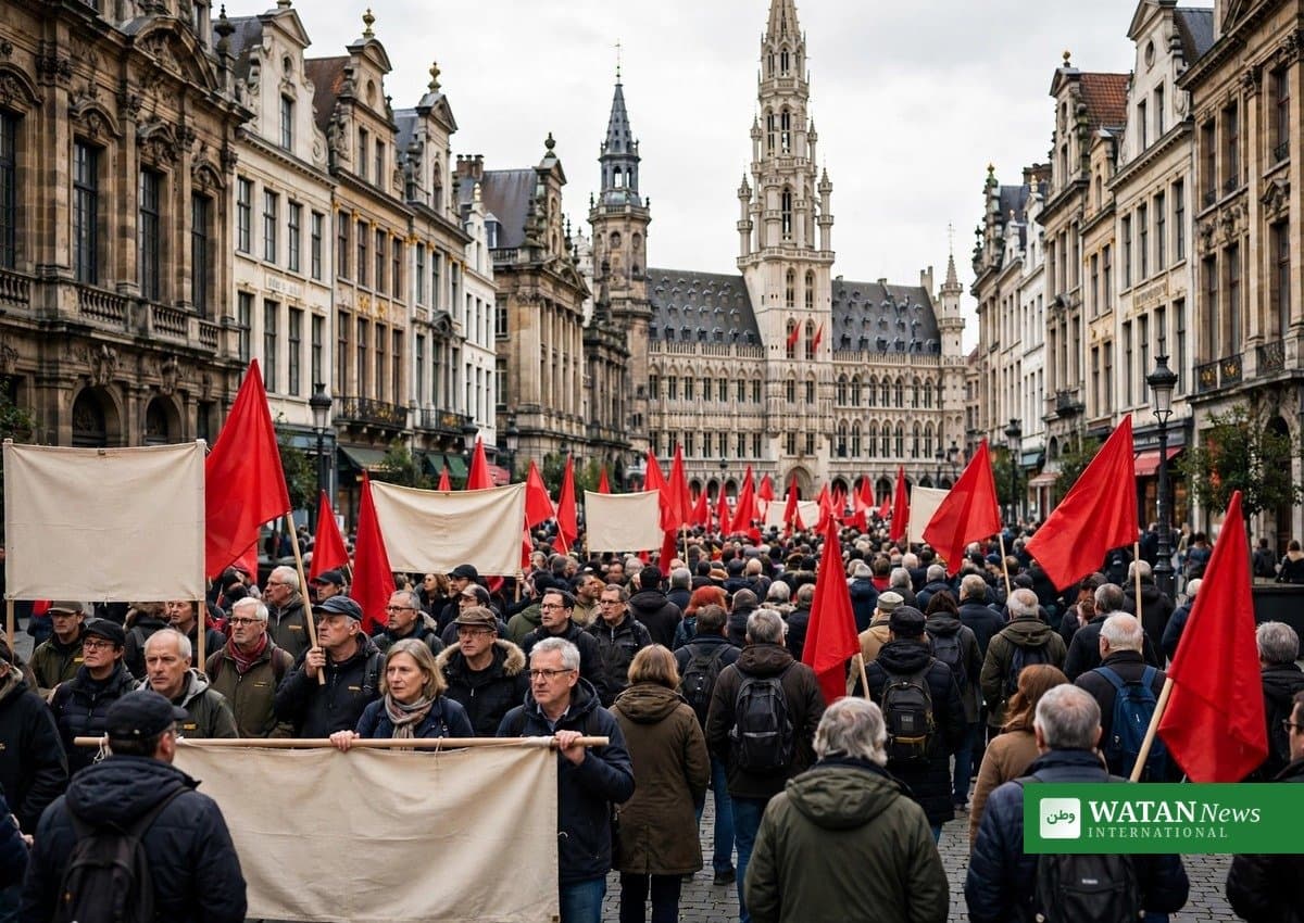 Clashes Erupt as Tens of Thousands March Against Austerity in Brussels