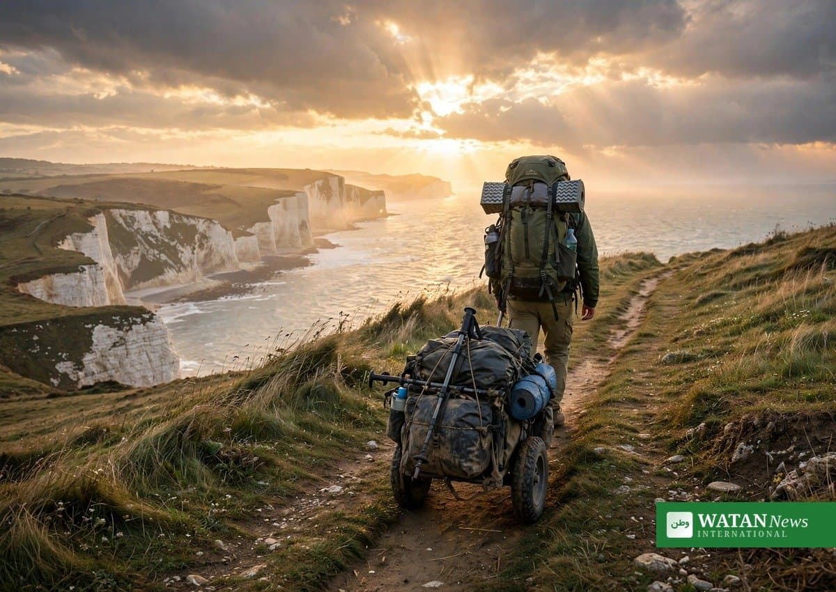 British adventurer returns home after 28-year solo walk around the world
