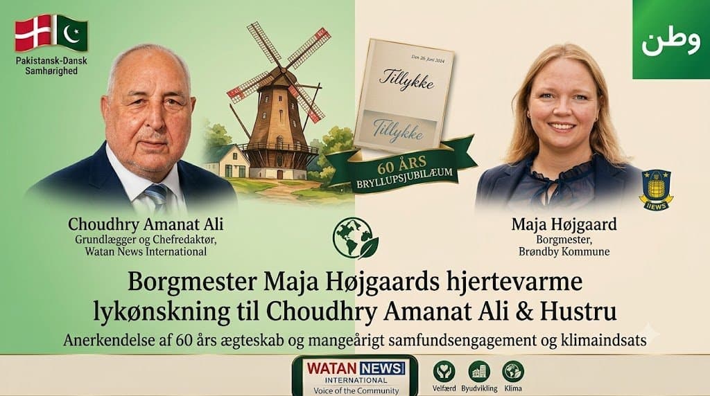 Brøndbys Borgmester Maja Højgaard Lykønsker Choudhry Amanat Ali med 60-års Bryllupsdag