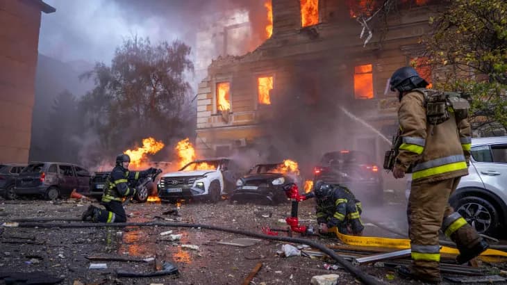 Russia pounds Ukraine’s Kyiv after deadly strike on Academy of Sciences